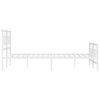 vidaXL Cadre de lit m&eacute;tal sans matelas et pied de lit blanc 180x200 cm