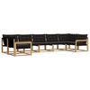 vidaXL Ensemble de canap&eacute;s d'ext&eacute;rieur 7 pc 7 place Blanc et noir