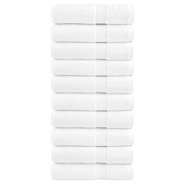 vidaXL Essuie-mains de qualit&eacute; sup&eacute;rieure SOLUND 10 pcs blanc 600 g/m&sup2;