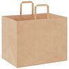 vidaXL Sacs en papier 250 pcs avec poign&eacute;es marron 32x22x24 cm