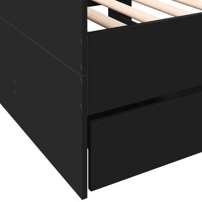 vidaXL Lit de jour avec tiroirs sans matelas noir 75x190 cm