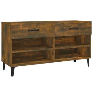 vidaXL Meuble &agrave; chaussures Ch&ecirc;ne fum&eacute; 102x35x55 cm Bois d'ing&eacute;nierie