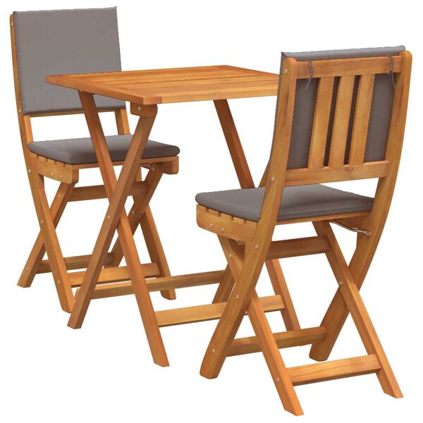 vidaXL Ensemble bistrot 3 pcs Huile Naturelle Bois d'Acacia Massif