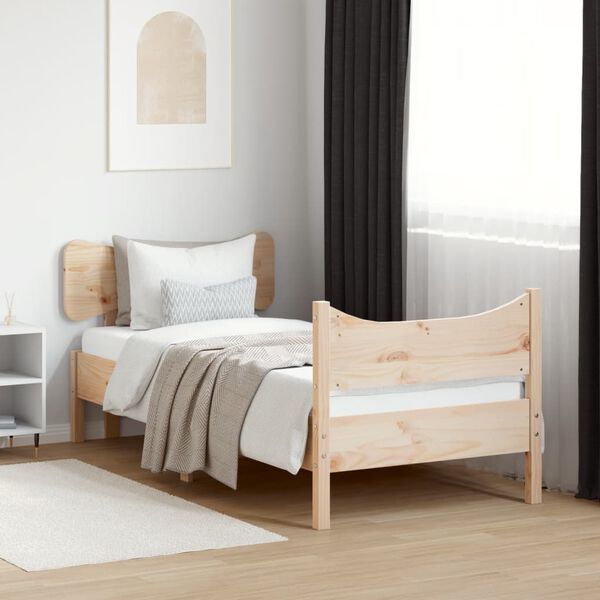vidaXL Cadre de lit sans matelas 75x190 cm bois de pin massif