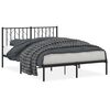 vidaXL Cadre de lit m&eacute;tal sans matelas avec t&ecirc;te de lit noir 140x190cm