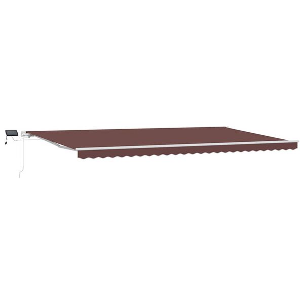 vidaXL Auvent manuel r&eacute;tractable avec LED marron 600x300 cm