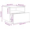 vidaXL Armoires de chevet avec lumi&egrave;res LED 2 pcs gris b&eacute;ton