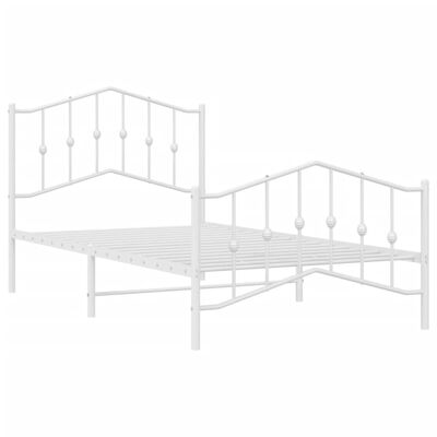 vidaXL Cadre de lit métal sans matelas et pied de lit blanc 100x190 cm