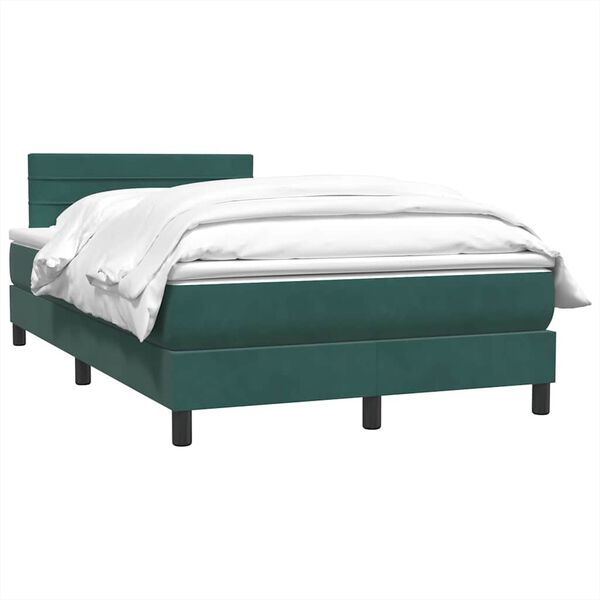 vidaXL Sommier &agrave; lattes de lit et matelas vert fonc&eacute; 120x210cm velours