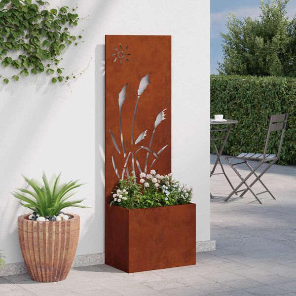vidaXL &Eacute;cran de confidentialit&eacute; de jardin Fretwork Rouill&eacute; 50 x 140 cm