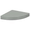 vidaXL &Eacute;tag&egrave;re d'angle flottante Gris brillant 25x25x3,8 cm MDF
