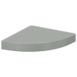 vidaXL &Eacute;tag&egrave;re d'angle flottante Gris brillant 25x25x3,8 cm MDF