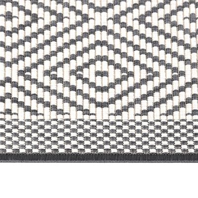 vidaXL Tapis d'extérieur gris et blanc 100x200 cm design réversible