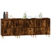 vidaXL Buffets 3 pcs ch&ecirc;ne fum&eacute; 60x35x70 cm bois d'ing&eacute;nierie