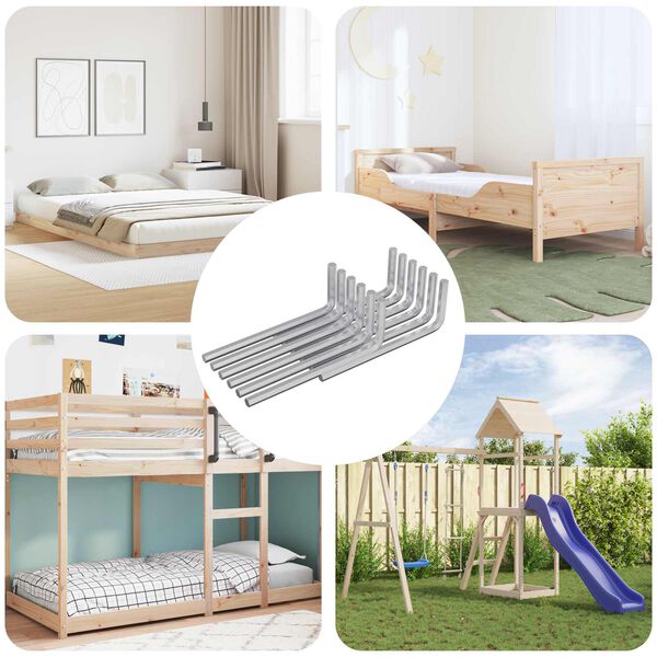 vidaXL Cl&eacute; hexagonale 12 pcs Argent&eacute; 32 x 86 mm Acier