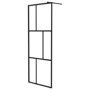 vidaXL Paroi de douche avec &eacute;tag&egrave;re Noir 90x195 cm Verre ESG&Aluminium