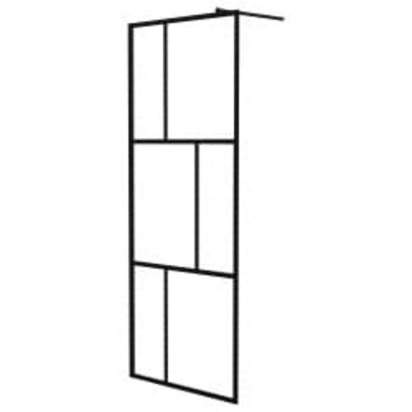 vidaXL Paroi de douche avec &eacute;tag&egrave;re Noir 90x195 cm Verre ESG&Aluminium