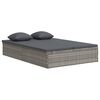 vidaXL Transat convertible avec coussin R&eacute;sine tress&eacute;e Gris fonc&eacute;