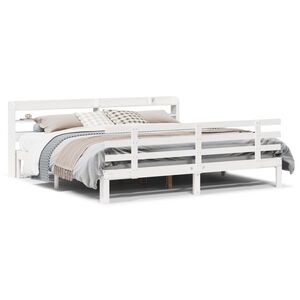 vidaXL Cadre de lit avec t&ecirc;te de lit sans matelas blanc 180x200 cm
