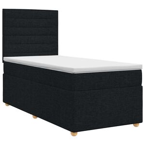 vidaXL Lit boxspring avec matelas Noir 80 x 200 cm Tissu