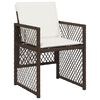 vidaXL Ensemble &agrave; manger de jardin 5 pcs et coussins marron poly rotin