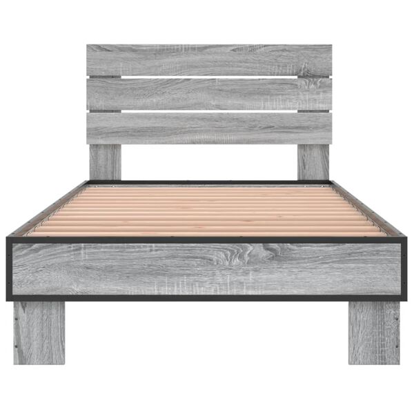 vidaXL Cadre de lit sans matelas sonoma gris 100x200 cm