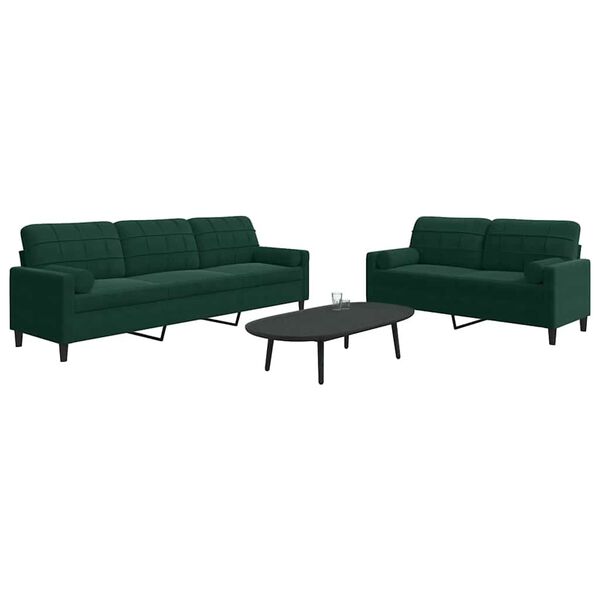vidaXL Ensemble de canap&eacute;s 2 pcs avec coussins et traversins velours