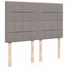 vidaXL Sommier &agrave; lattes de lit avec matelas Taupe 140x190 cm Tissu