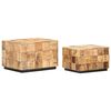 vidaXL Tables basses 2 pcs avec design de blocs Bois de manguier brut