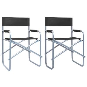 vidaXL Chaises de metteur en sc&egrave;ne lot de 2 Acier Noir