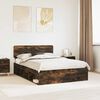 vidaXL Cadre de lit Ch&ecirc;ne fum&eacute; 140 x 190 cm Pin massif