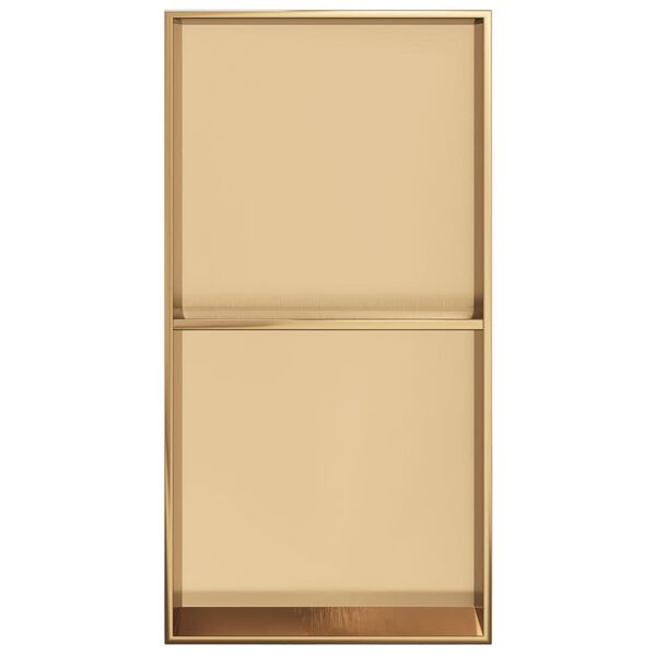 vidaXL Niche de douche dor&eacute; bross&eacute; 32x62x9 cm acier inoxydable