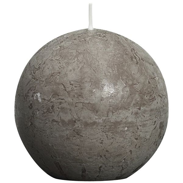 Bolsius Bougie boule rustique 80 mm Taupe 6 pcs