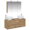 vidaXL Ensemble de mobilier de salle de bain 4 pcs Ch&ecirc;ne artisanal
