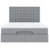 VidaXL Cadre de lit ottoman et matelas gris clair 140x190 cm tissu