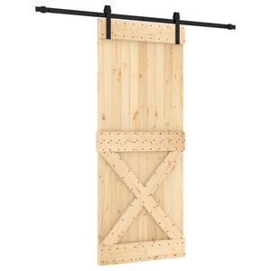 vidaXL Porte coulissante Naturel et noir 85 x 210 cm
