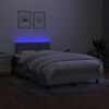 vidaXL Sommier &agrave; lattes de lit matelas LED gris clair 120x190 cm tissu