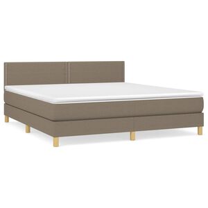 vidaXL Sommier &agrave; lattes de lit avec matelas Taupe 180x200 cm Tissu