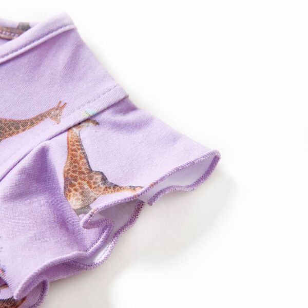 Robe fille manches à volants cordon de serrage lila 116