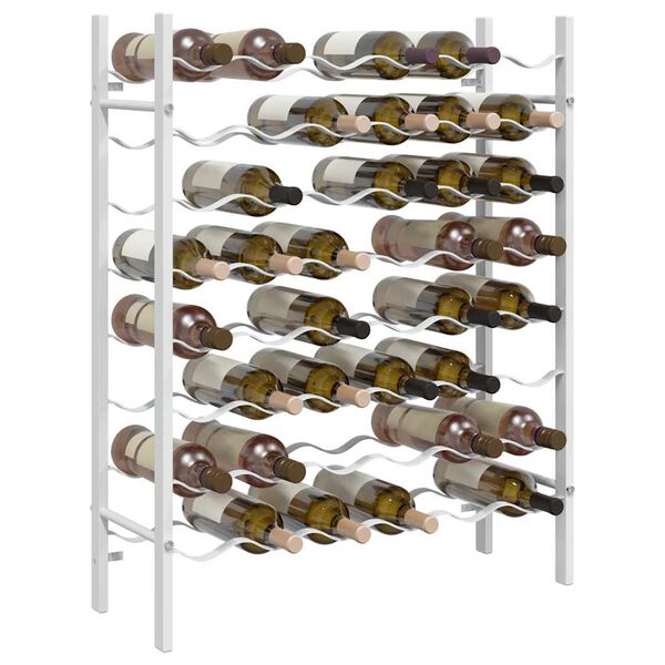 vidaXL Casier &agrave; bouteilles pour 48 bouteilles Blanc M&eacute;tal