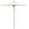 vidaXL Parasol de jardin &Oslash; 217 x 230 cm Bambou Rond Cr&egrave;me blanc