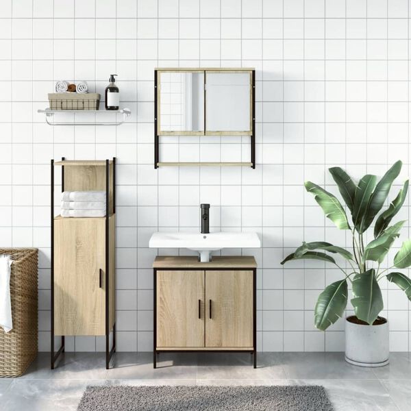 vidaXL Ensemble de meubles de salle de bain 3 pcs ch&ecirc;ne sonoma
