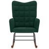 vidaXL Chaise &agrave; bascule Vert fonc&eacute; Velours