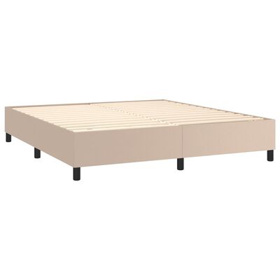 vidaXL Sommier à lattes de lit matelas LED Cappuccino 160x200 cm