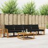 vidaXL Ensemble de canap&eacute;s d'ext&eacute;rieur 5 pcs Naturel et Noir