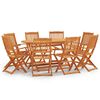 vidaXL Ensemble &agrave; manger d'ext&eacute;rieur pliable 9 pcs Bois d'eucalyptus