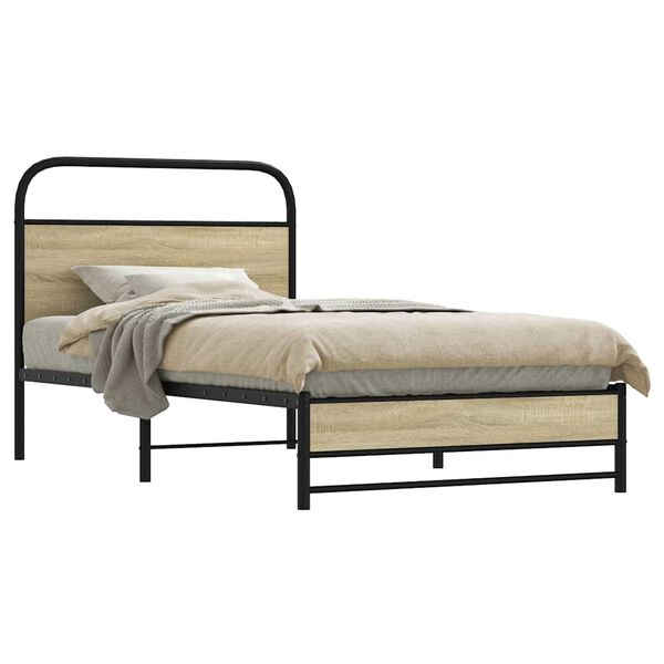 vidaXL Cadre de lit sans matelas 107x203 cm ch&ecirc;ne sonoma