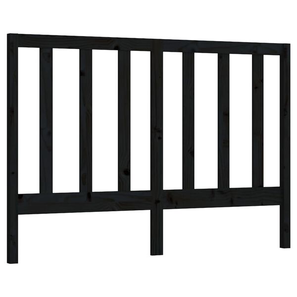 vidaXL T&ecirc;te de lit Noir 166x4x100 cm Bois massif de pin