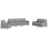 vidaXL Ensemble de canap&eacute;s 3 pcs gris clair tissu