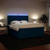 vidaXL Sommier &agrave; lattes de lit et matelas Bleu 200x200 cm velours